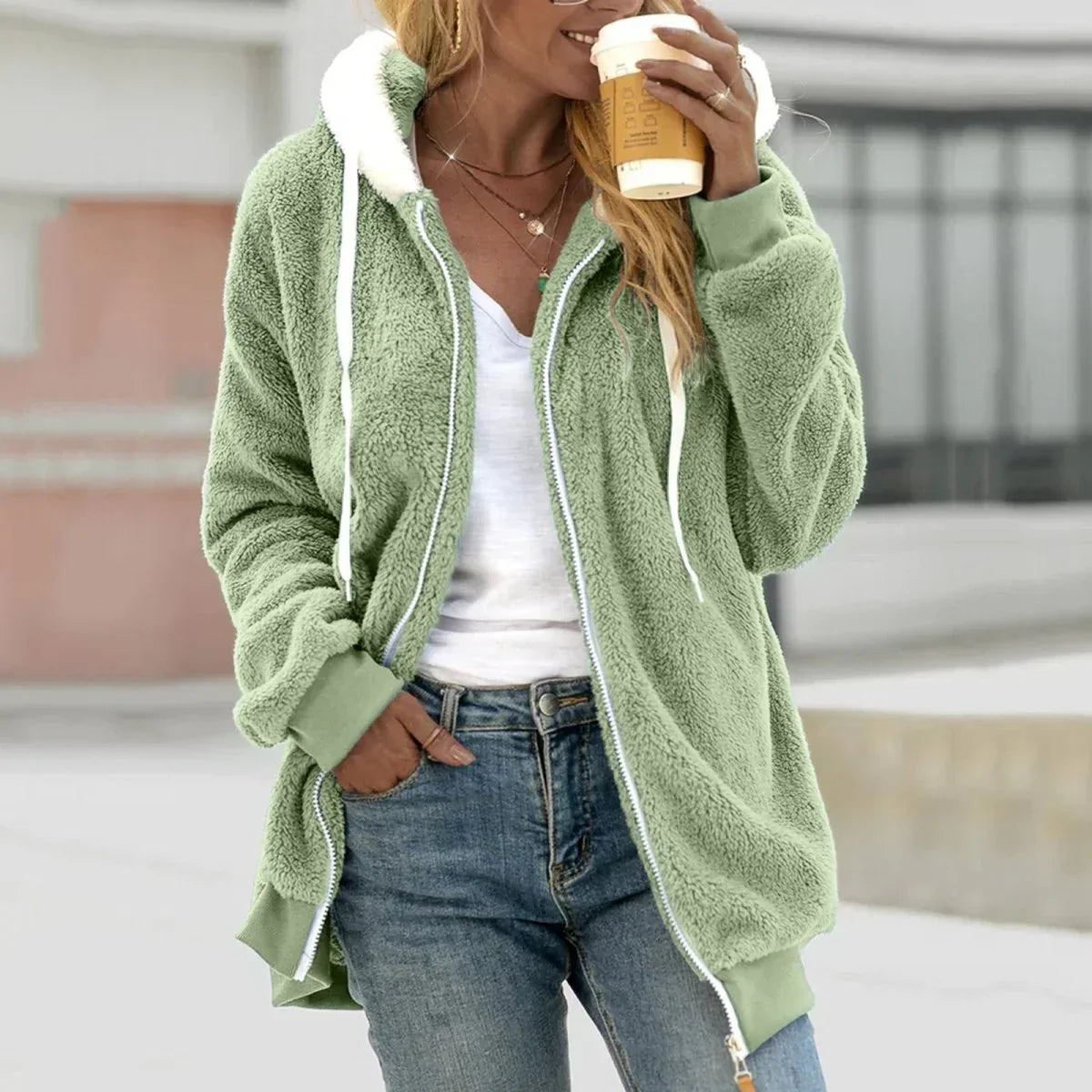 Sylis-Mode | Extra warm Teddy-Fleece Zip Hoodie