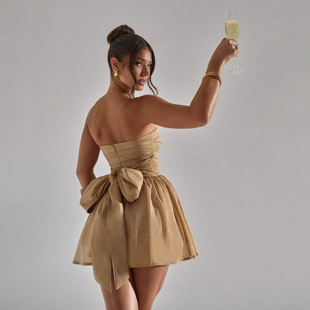 Sylis | Sparkling dress with large bow