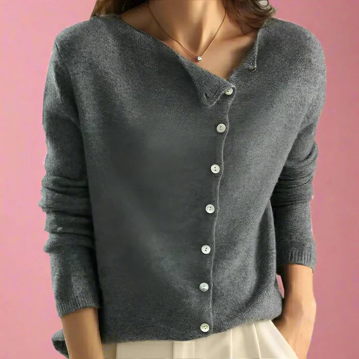 Sylis-Mode | Cardigan with asymmetric button design