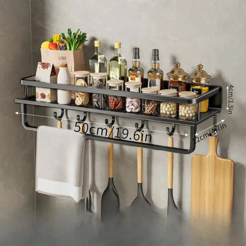 ORGANIX RACK – Wall-Mounted Kitchen Shelf with Utensil Bar