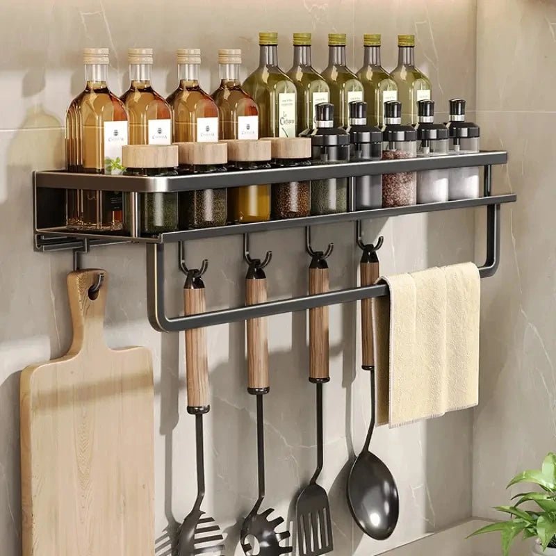 ORGANIX RACK – Wall-Mounted Kitchen Shelf with Utensil Bar