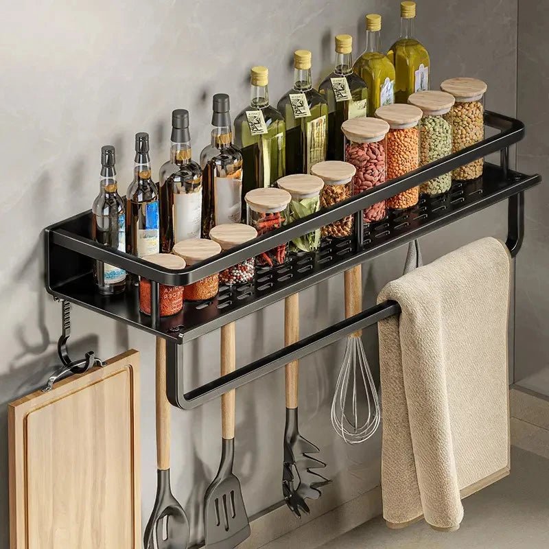ORGANIX RACK – Wall-Mounted Kitchen Shelf with Utensil Bar