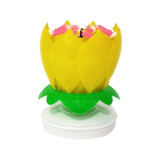 Rotating Lotus Cake Candle
