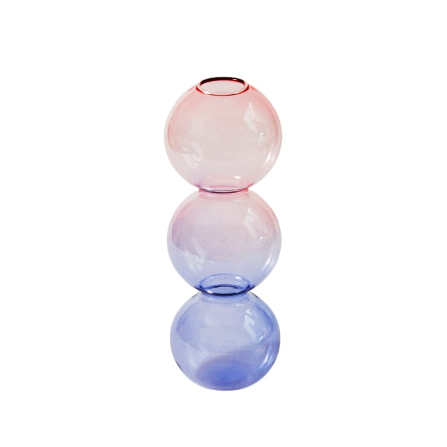 Modern Glass Candleholder-Ocean Blue