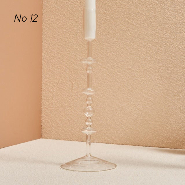 Modern Glass Candleholders - Transparent