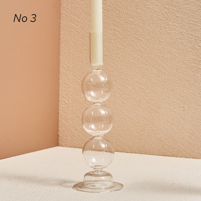 Modern Glass Candleholders - Transparent