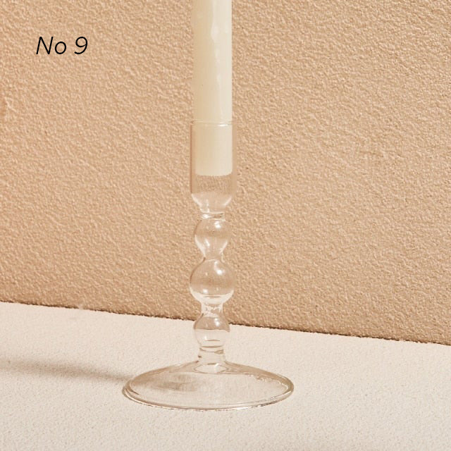 Modern Glass Candleholders - Transparent