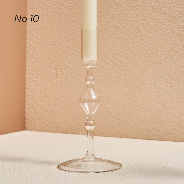 Modern Glass Candleholders - Transparent