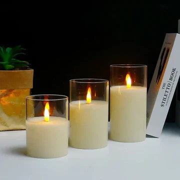 Realistic LED candles with atmospheric flame effect