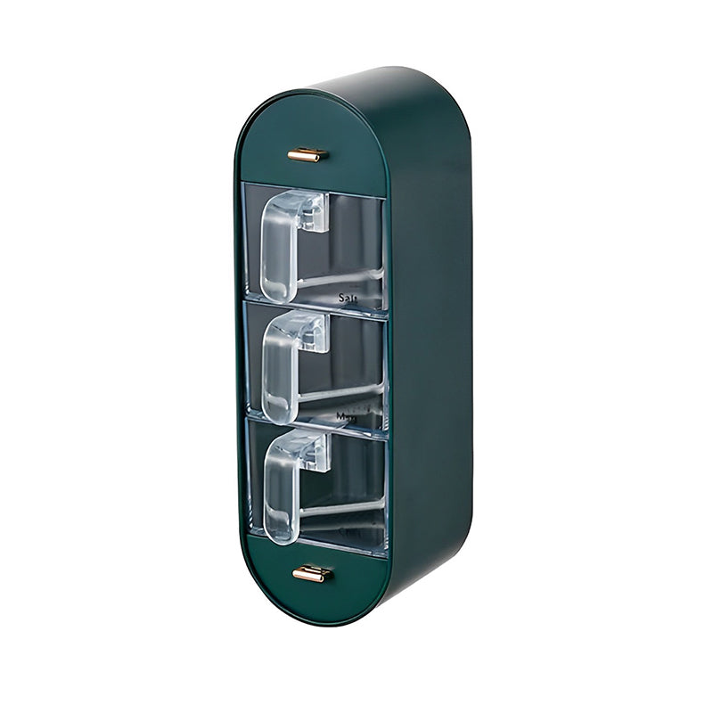 Space-saving spice jar for wall mounting