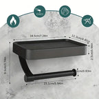 RVS Shelf | Drill-free Toilet Roll Holder with Storage Shelf made of Stainless Steel