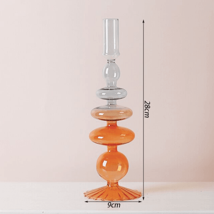 Two Color Glass Classic Craft Candle Holder