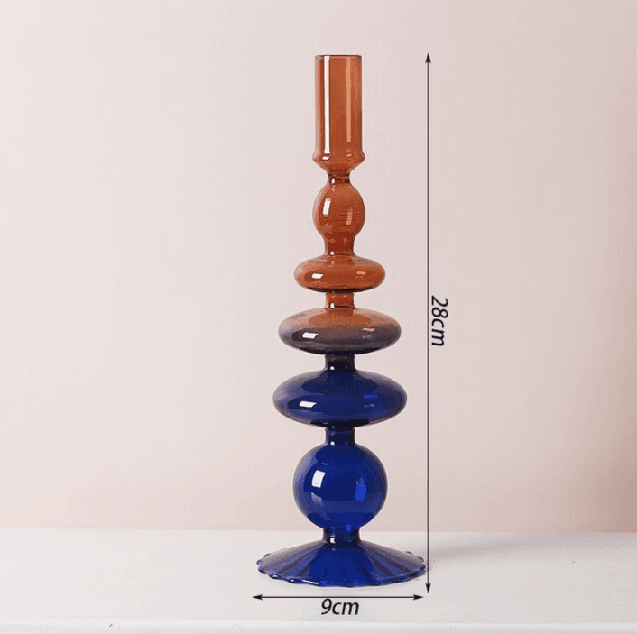 Two Color Glass Classic Craft Candle Holder