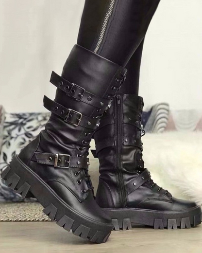 Sylis | Boots with zipper and buckles