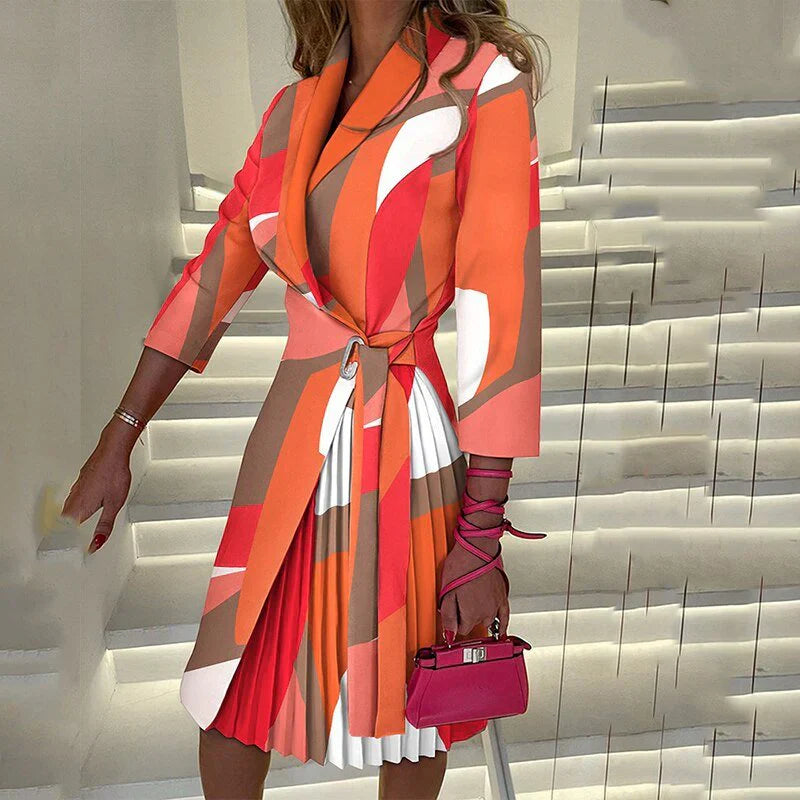 Sylis elegant ribbed neck dress