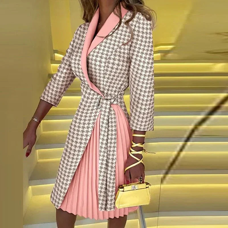 Sylis elegant ribbed neck dress