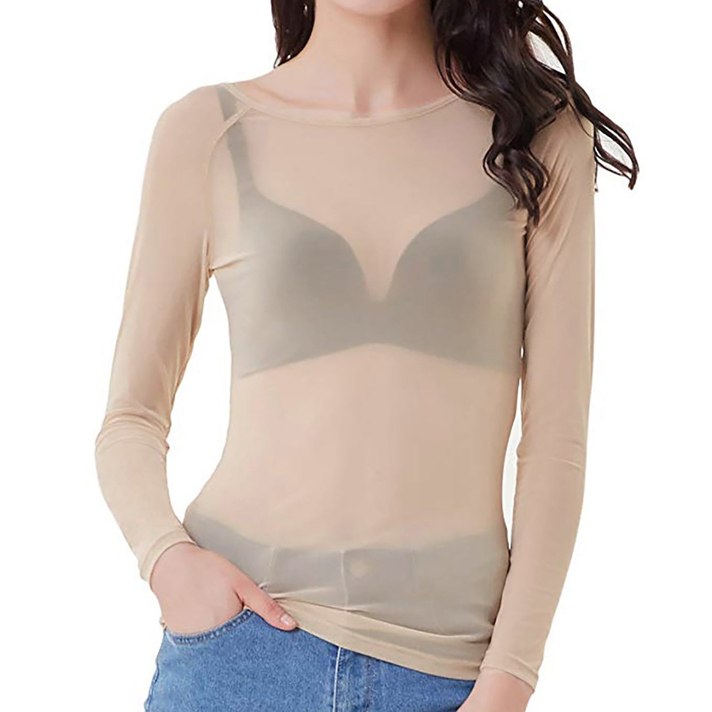 Sylis Top Seductor Transparent with Long Sleeves for Ladies